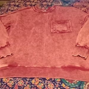 Zena a large knit sweatshirt style top excellent condition like new burgundy dis
